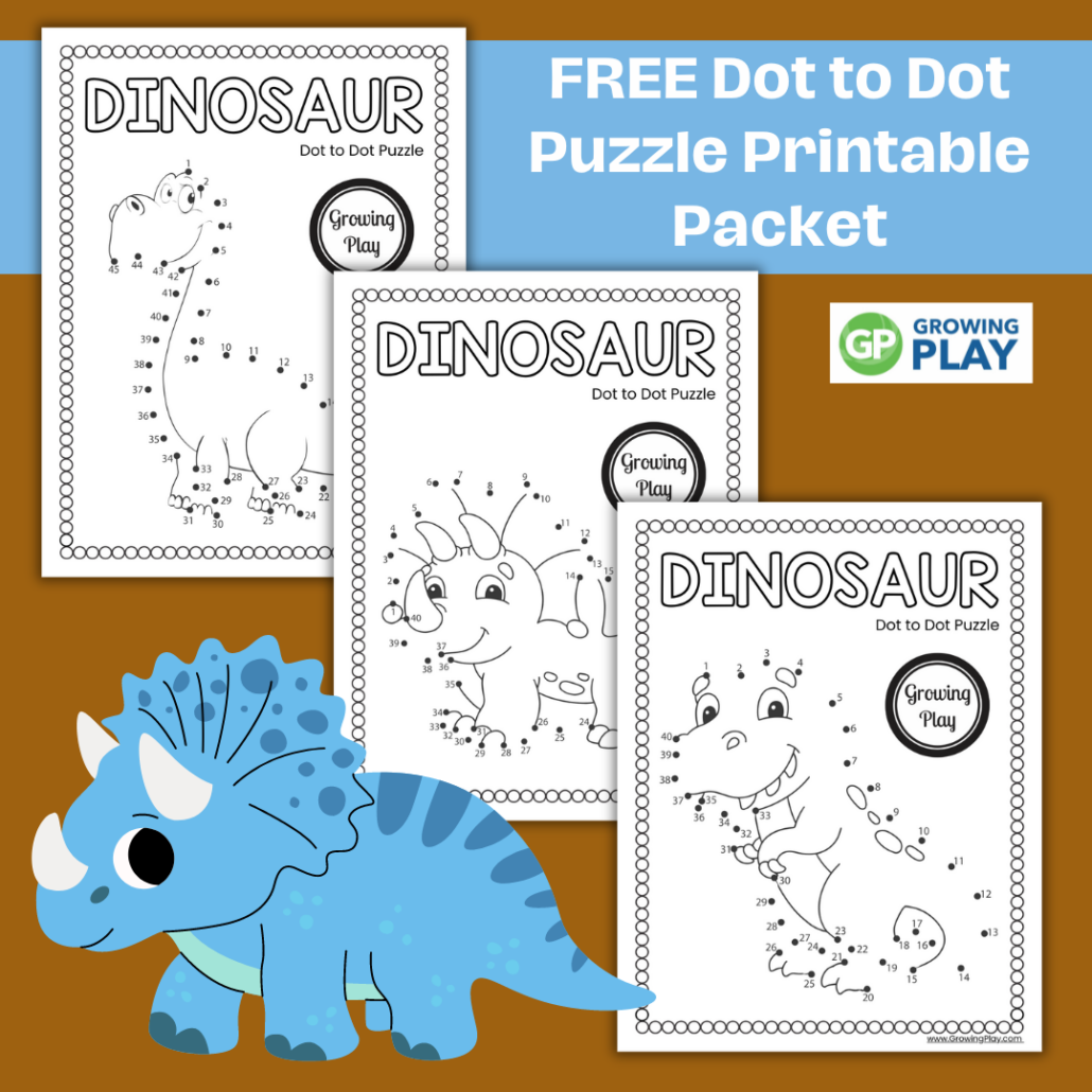 Dinosaur Dot To Dot Free Printable Packet Growing Play