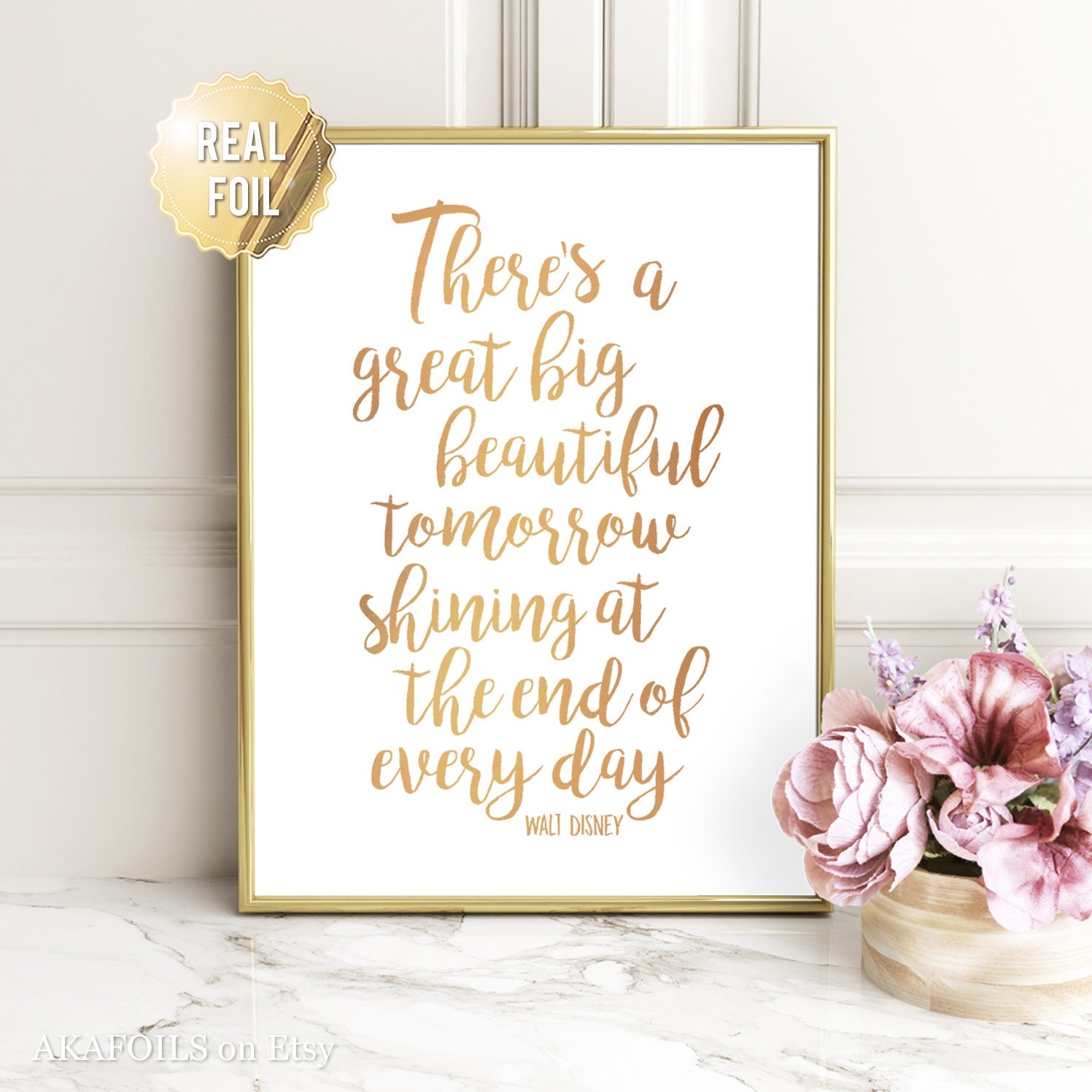 Disney Quote Wall Art Walt Disney Quote Prints Gold Foil Print Inspirational Wall Art Real Gold Foil Wall Art Quotes Gold Home Decor Etsy UK