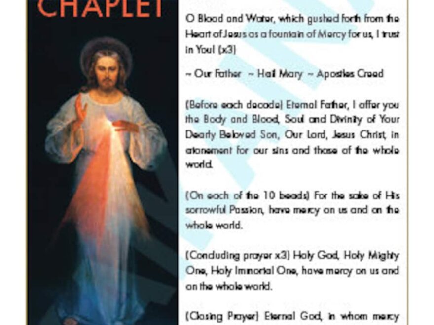 Divine Mercy Chaplet Prayer Card 4 On A Page Downloadable And Printable Catholic Saint Prayer Card Etsy UK