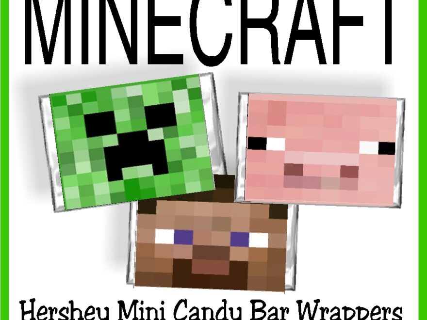 DIY Party Mom Minecraft Faces Mini Candy Bar Wrappers