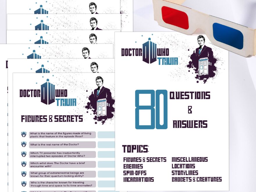 Doctor Who Trivia Cards Dr Who Trivia Night Printable Games Scifi Computer Download Gift For Fan Tardis Pub Quiz Dalek Kids Games Etsy