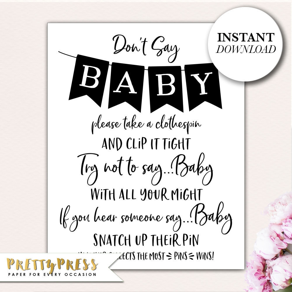 DonT Say Baby Free Printable