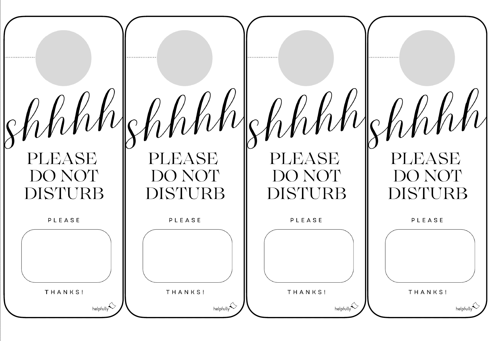 Door Hanger Please Do Not Disturb Helpfully de