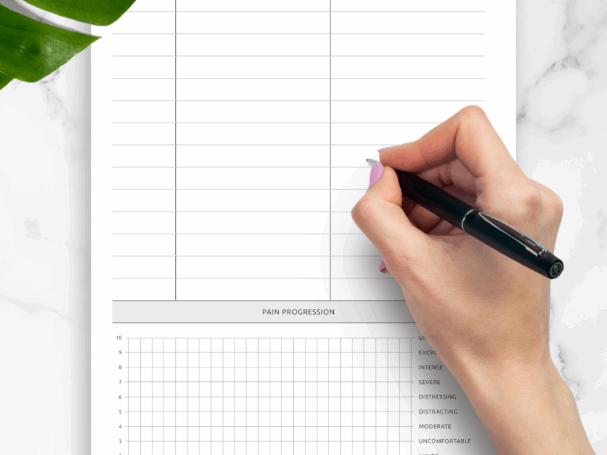 Download Printable Daily Pain Tracker Template PDF