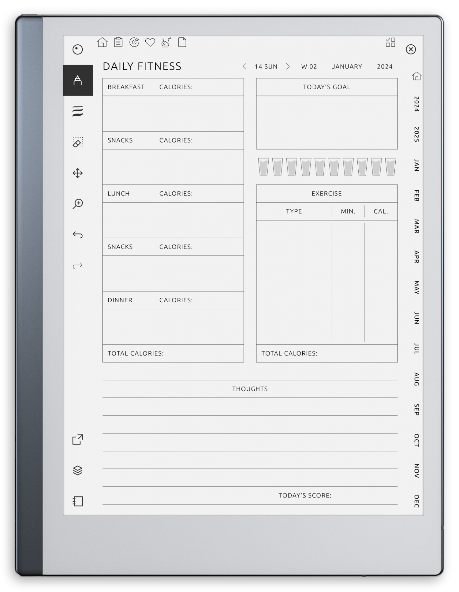 Printable Health And Fitness Planner