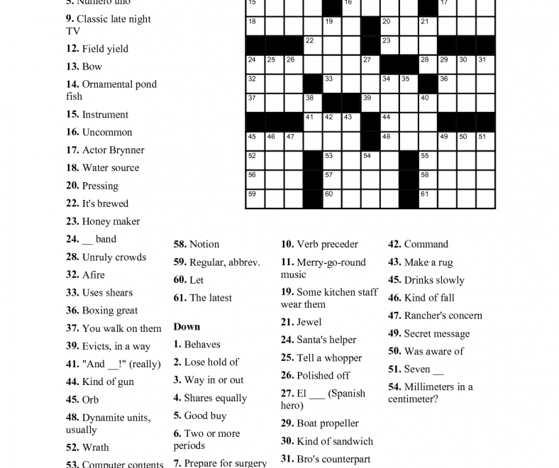 Easy Crossword Puzzles For Seniors Activity Shelter Worksheets Library