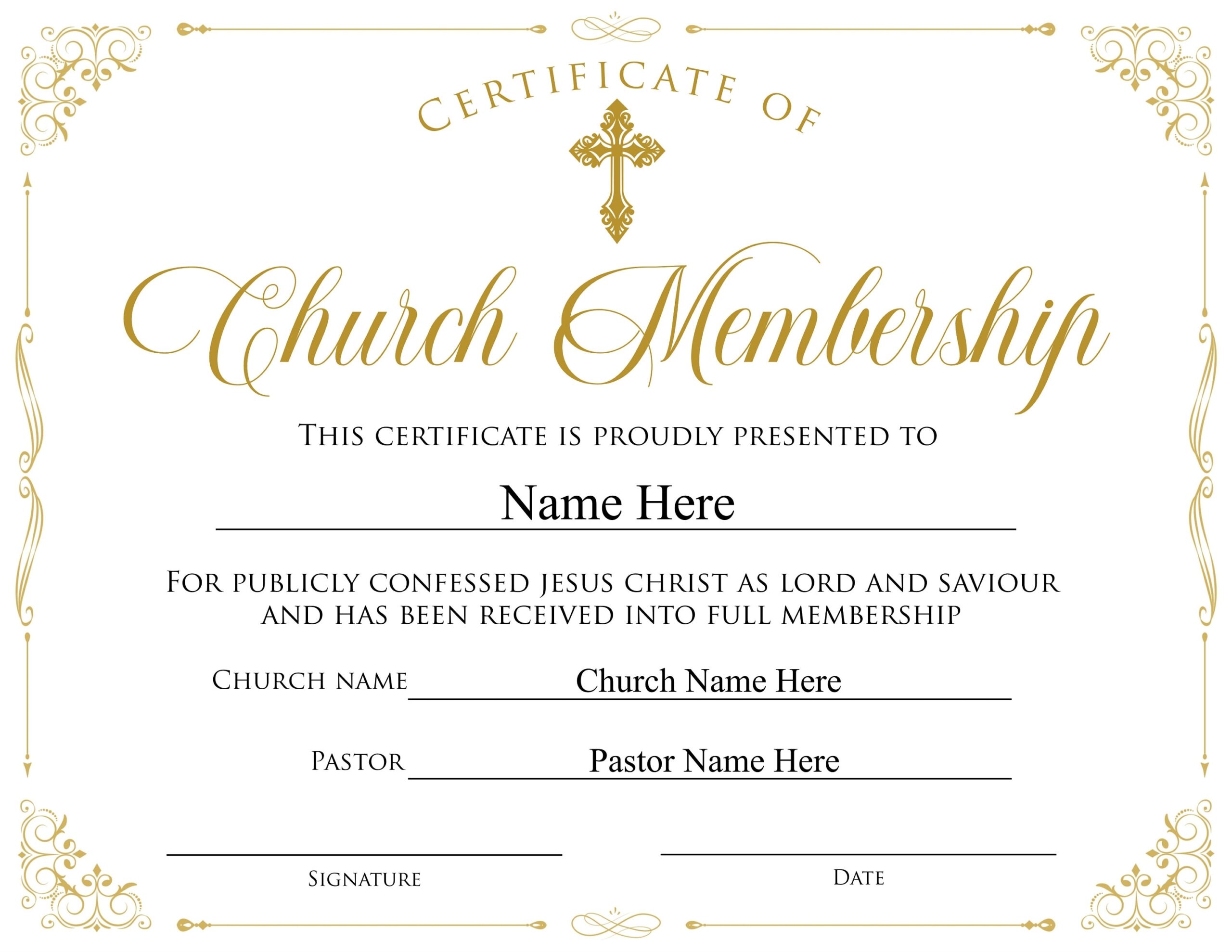Editable Church Membership Certificate Template Printable Certificate Of Membership Elegant Membership Certificate Instant Download Etsy