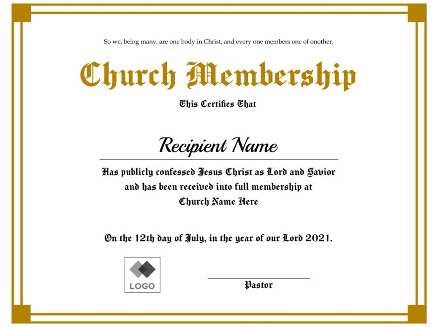 Editable Church Membership Certificate Template Printable Certificate Of Membership Elegant Membership Certificate Instant Download Etsy