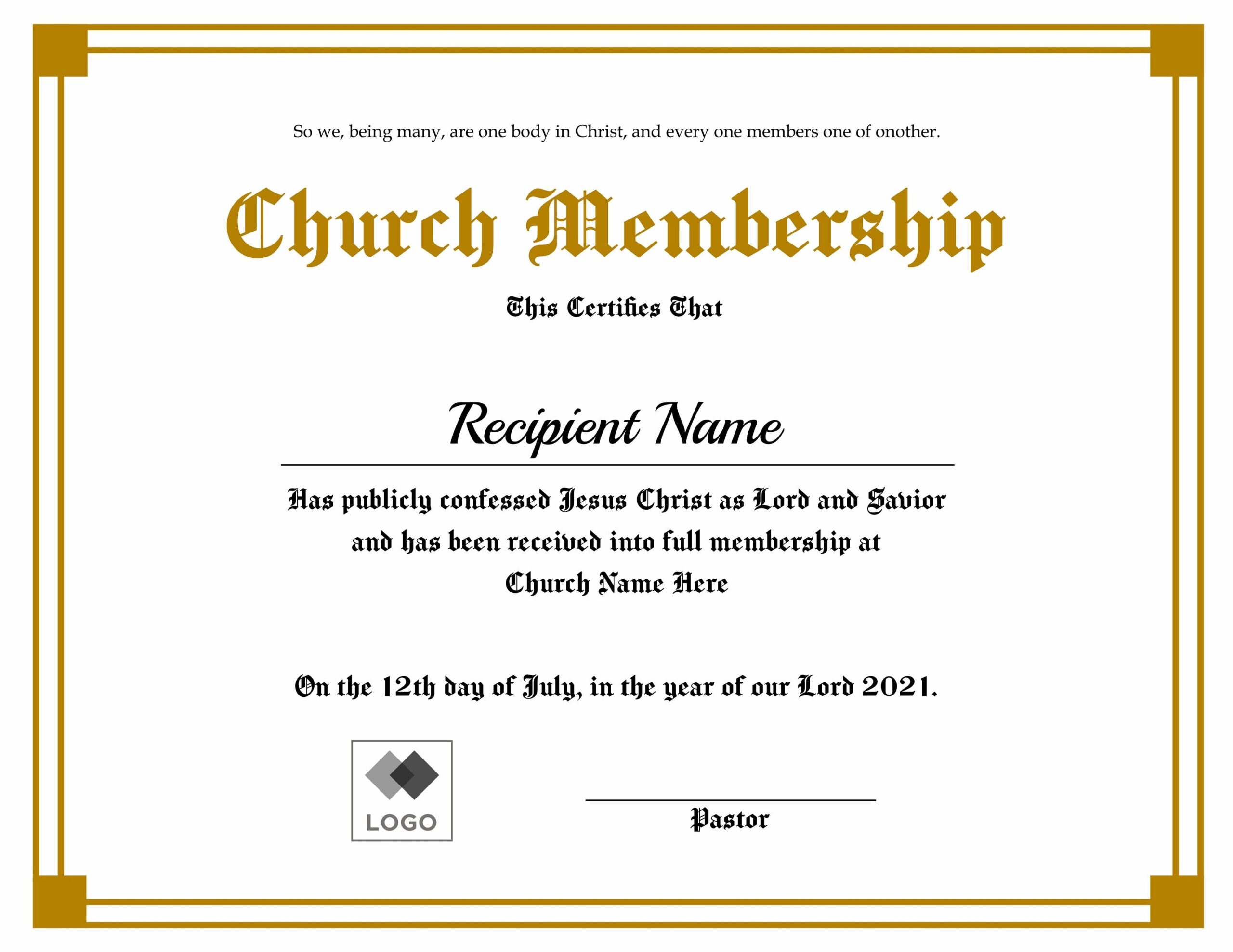 Editable Church Membership Certificate Template Printable Certificate Of Membership Elegant Membership Certificate Instant Download Etsy