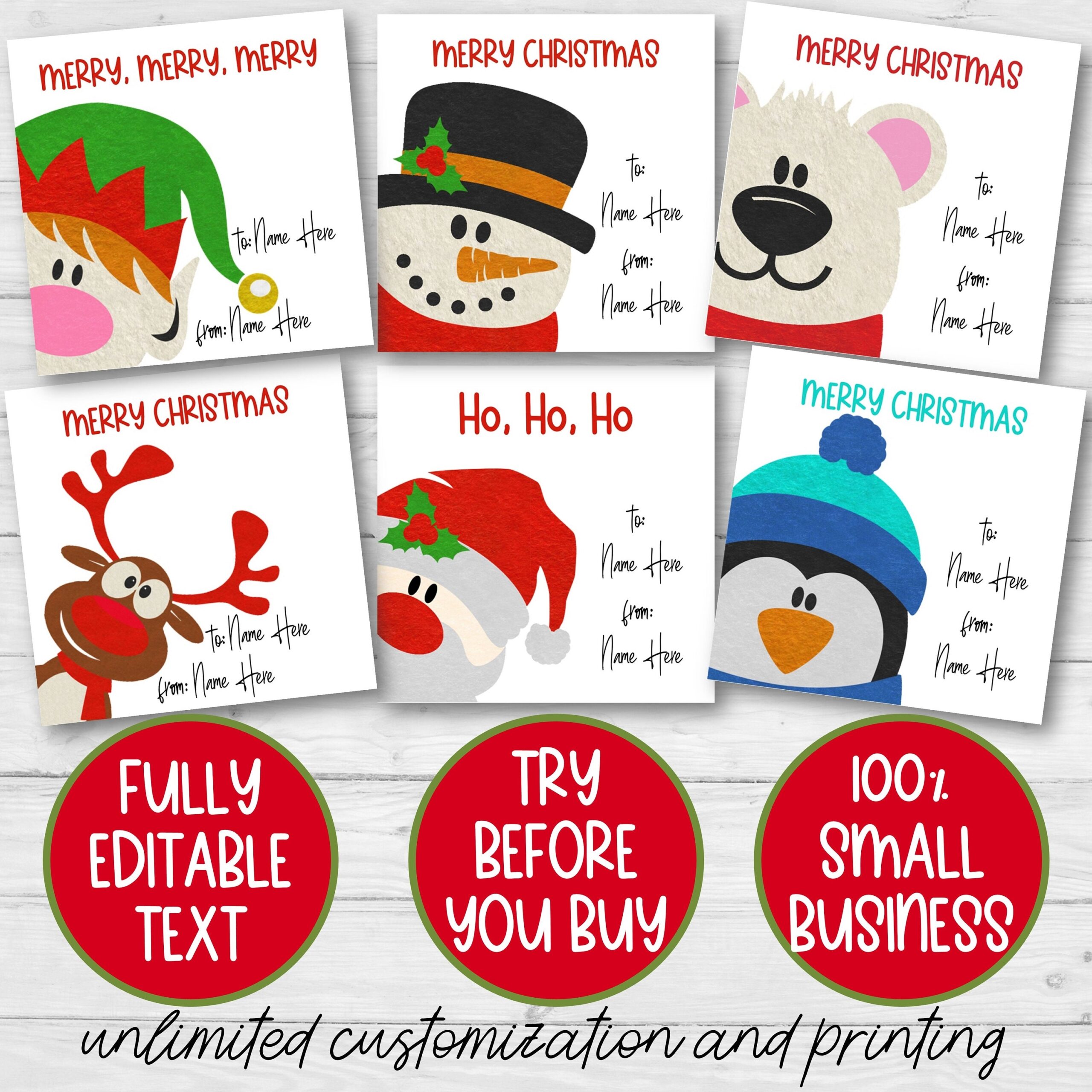 Printable Christmas Tags For Kids