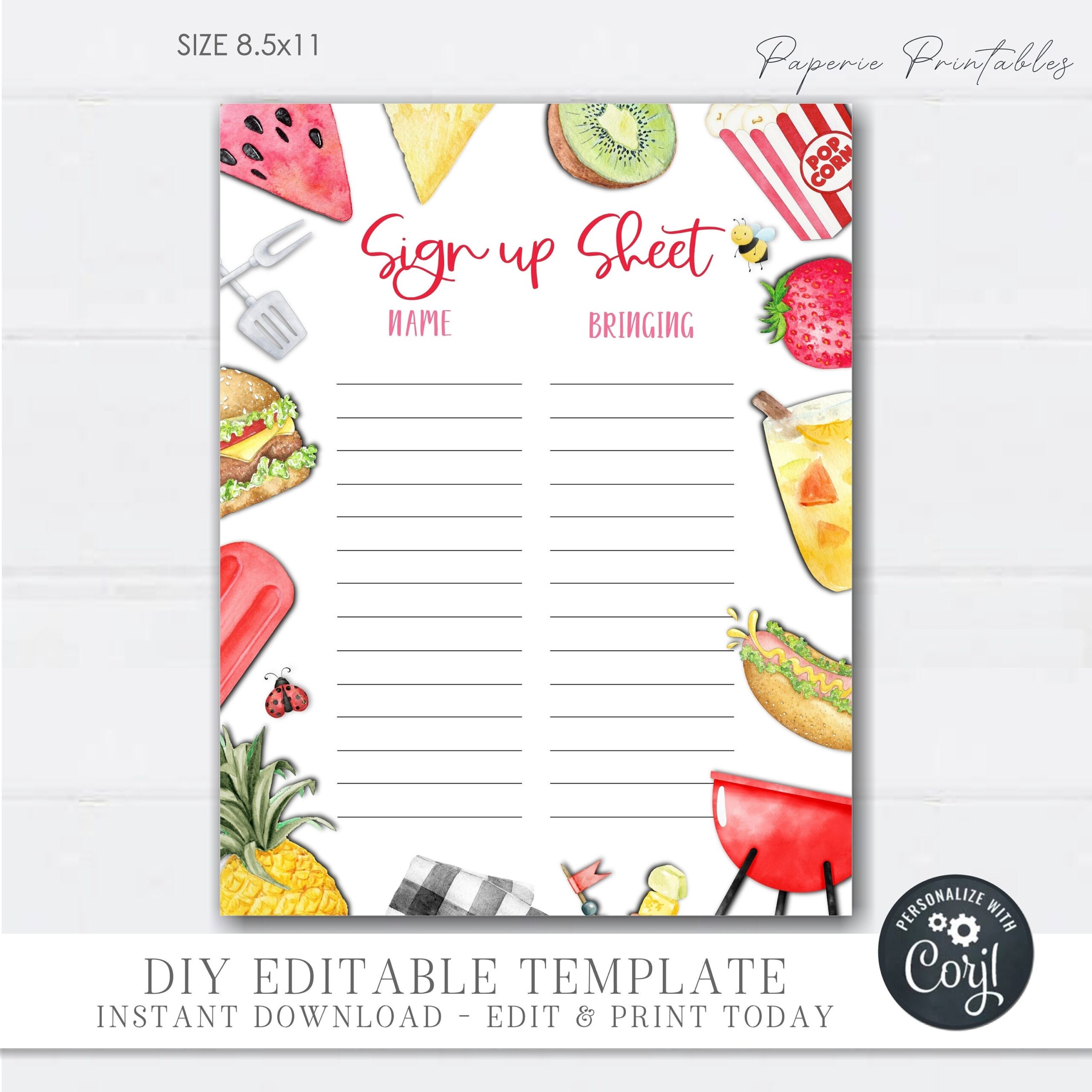 Editable Potluck Sign Up Sheet BBQ Potluck Sign Up Sheet Registration Form Neighborhood BBQ Sign Up Sheet DIY With Corjl COP06 1 Etsy UK