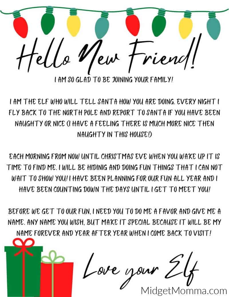 Elf On Shelf Letter To Child Printable