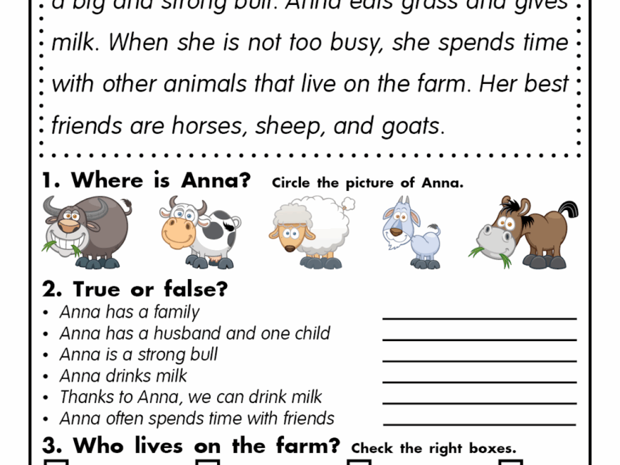 English For Kids Step By Step Reading Comprehension Kit Animal Passages Grades 1 3