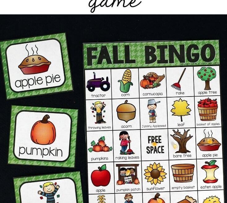 Fall Bingo A Dab Of Glue Will Do