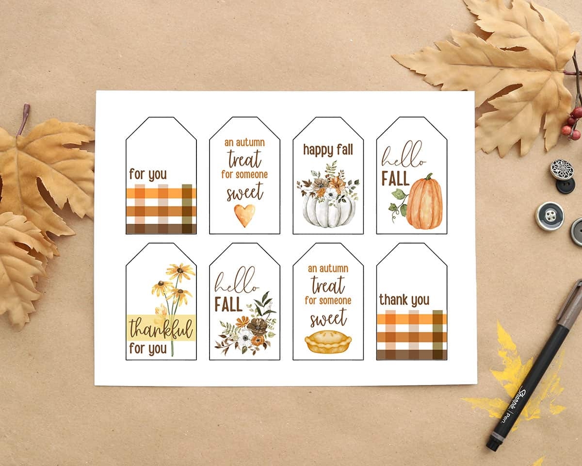Fall Gift Treat Tags Free Printable For Autumn Aubree Originals