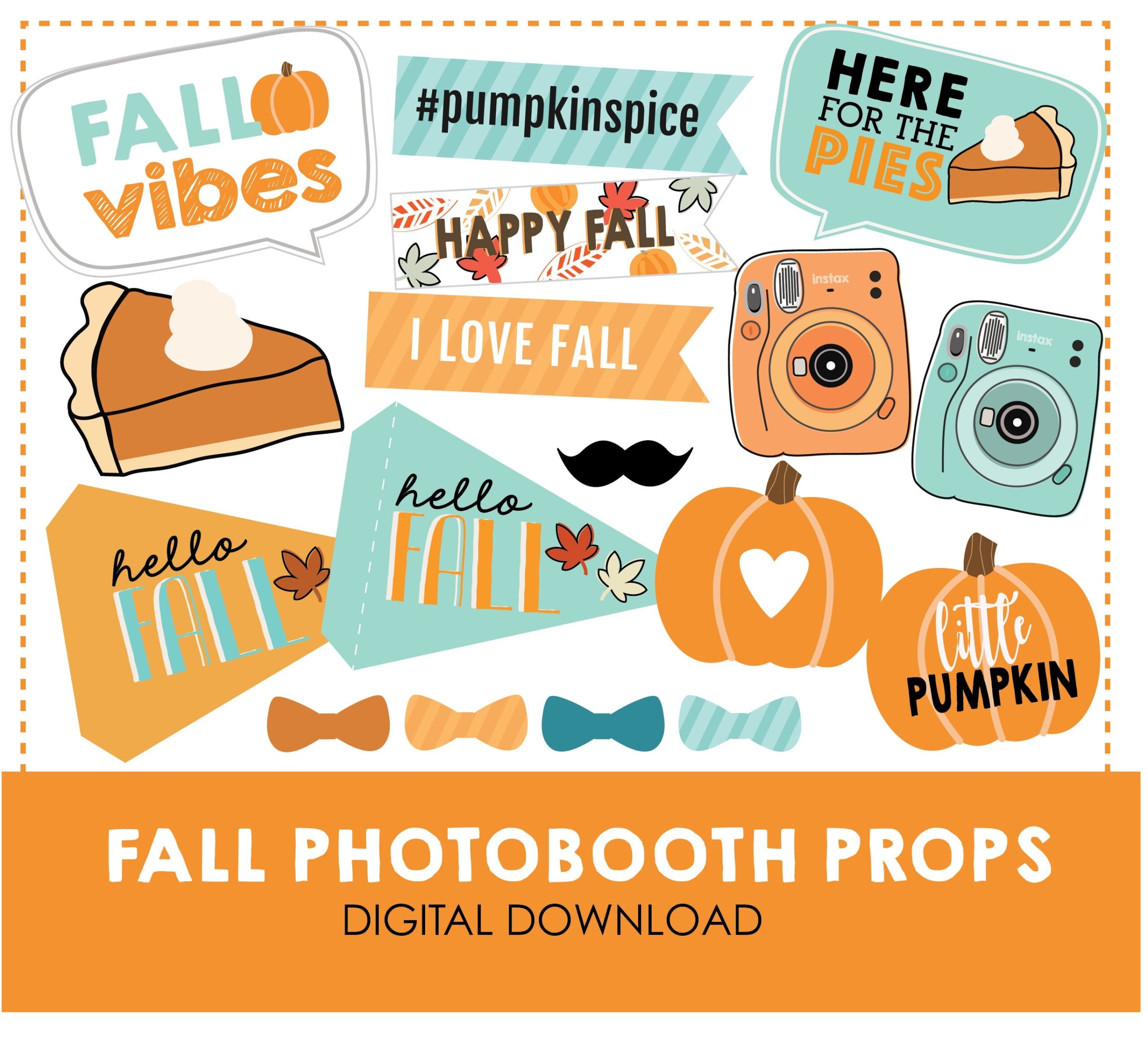 Fall Photo Booth Props Digital Download Etsy