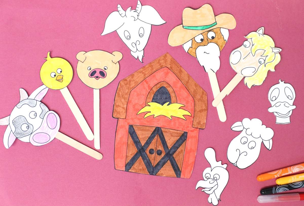 Farm Animal Stick Puppets Moms And Crafters