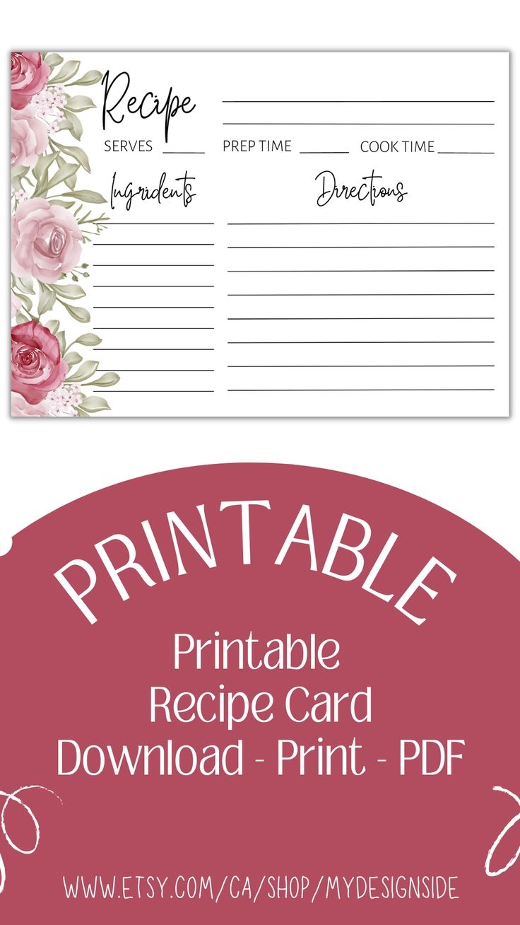 Free Printable Recipe Cards For Bridal Shower
