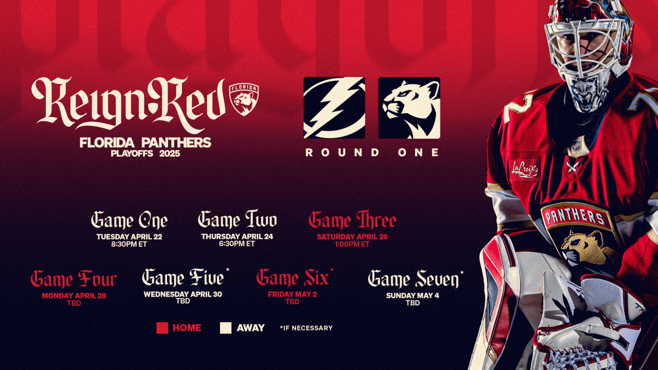 Florida Panthers Announce 2025 Stanley Cup Playoff Schedule For First Round Vs Tampa Bay Lightning Florida Panthers