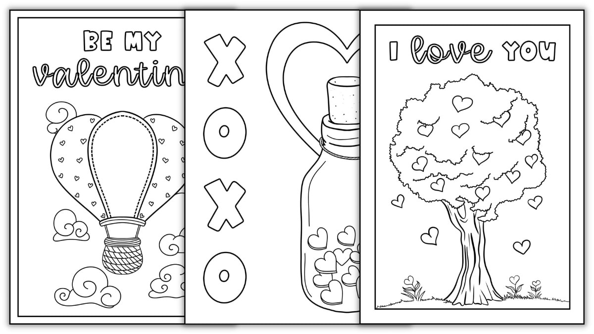 Valentines Day Cards Printable Black And White