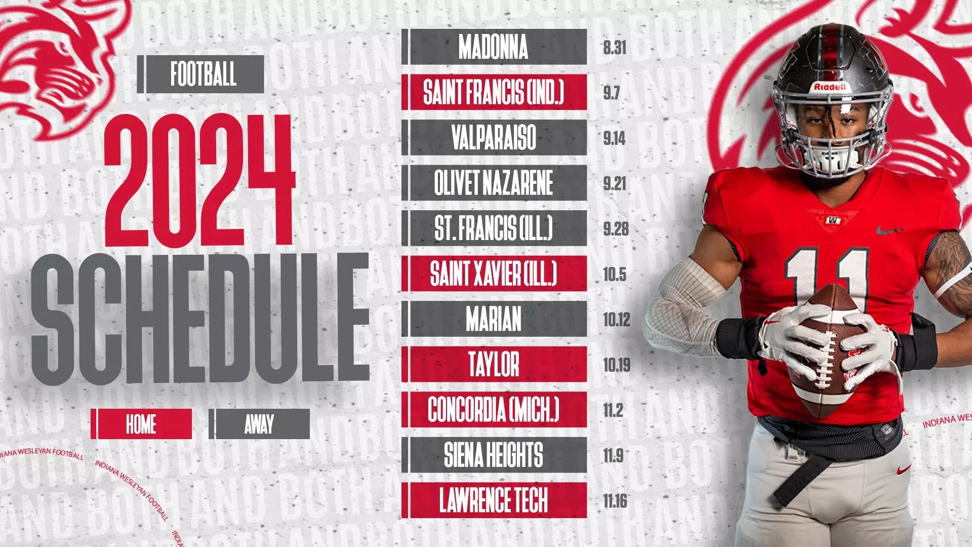 FOOTBALL ANNOUNCES 2024 SCHEDULE TICKET SALES SCHEDULE Indiana Wesleyan University
