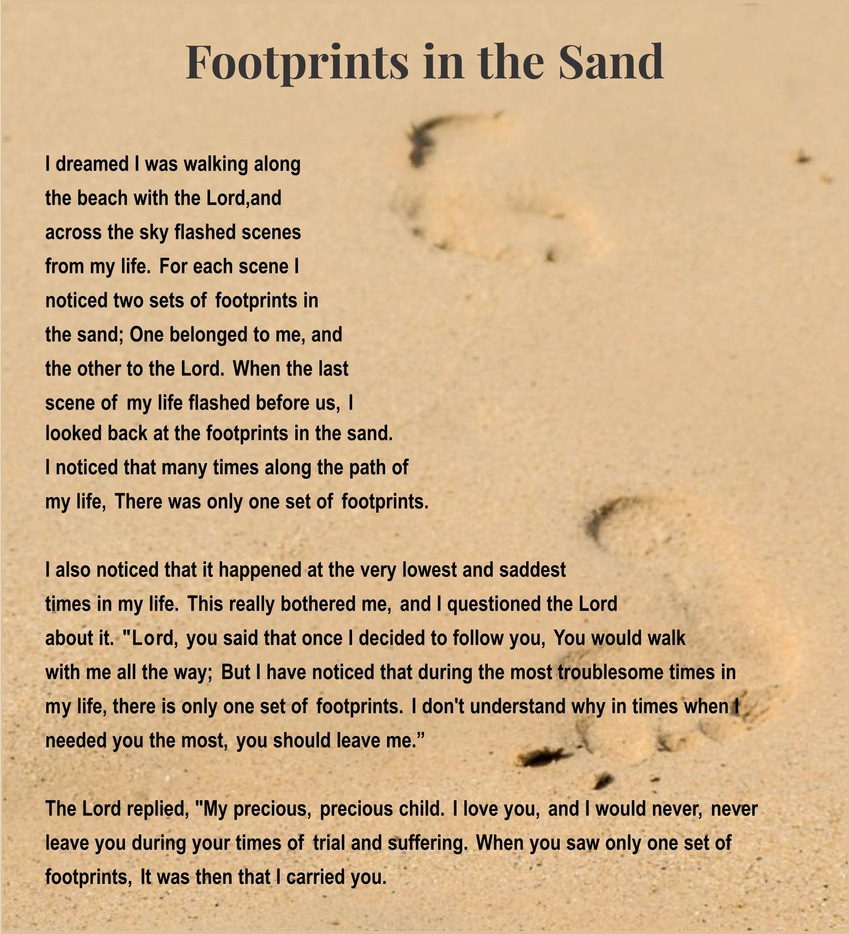 Footprints In The Sand 10 Free PDF Printables Printablee