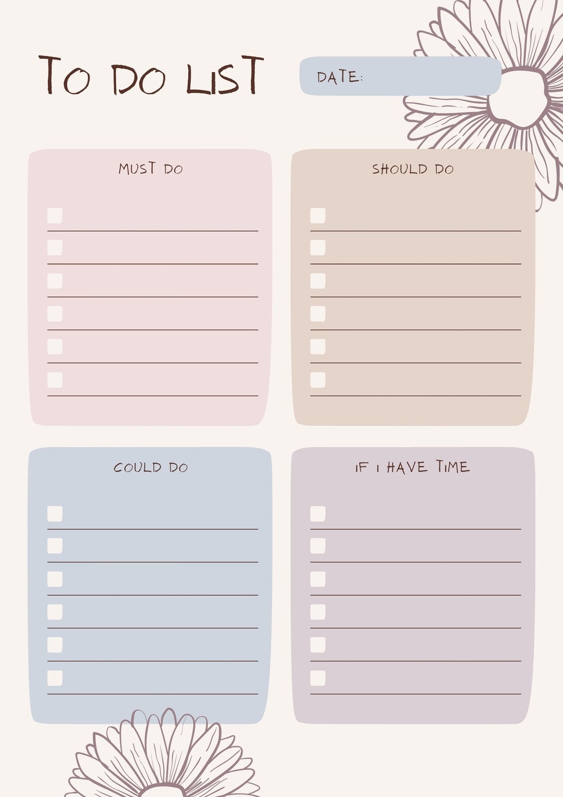 To Do List Template Printable