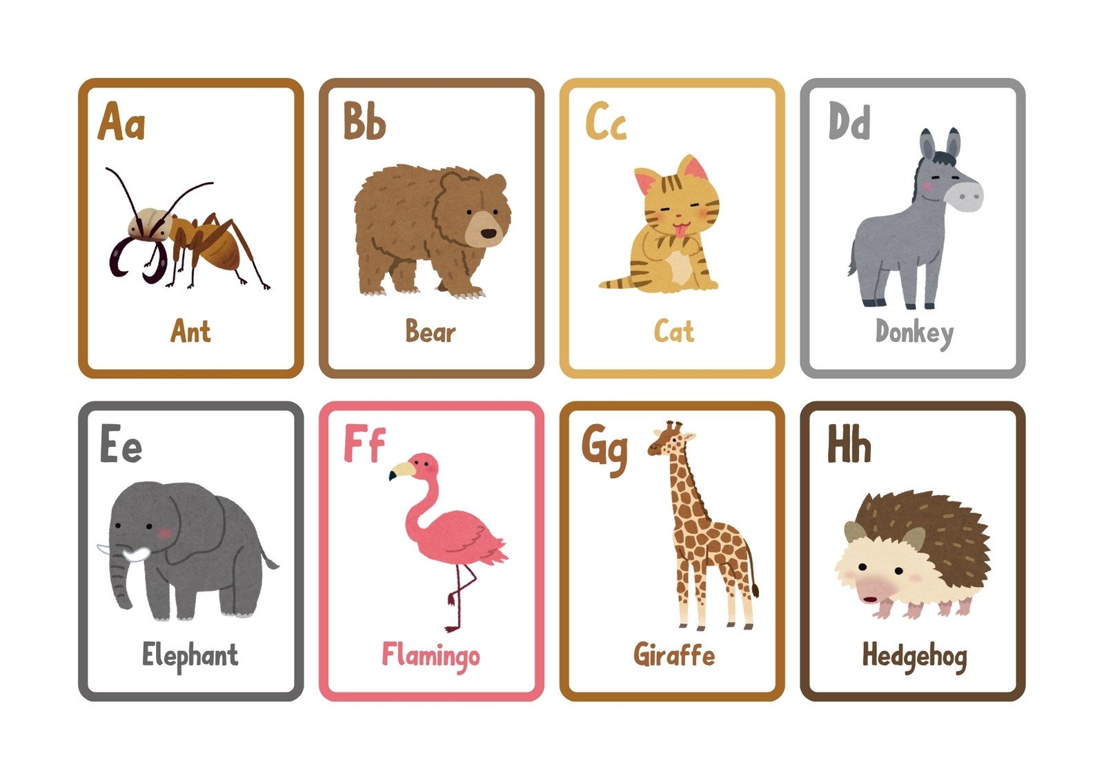 Zoo Animal Flash Cards Free Printable