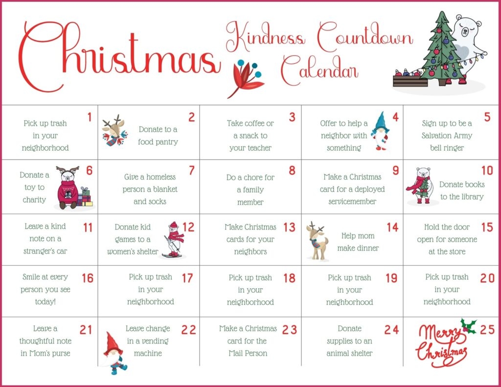 Free Christmas Kindness Printables