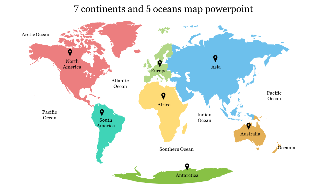 Printable Continents And Oceans Map