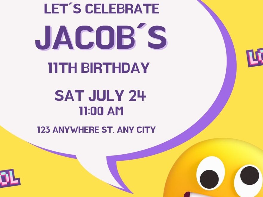 Free Custom Printable Emoji Party Invitation Templates Canva