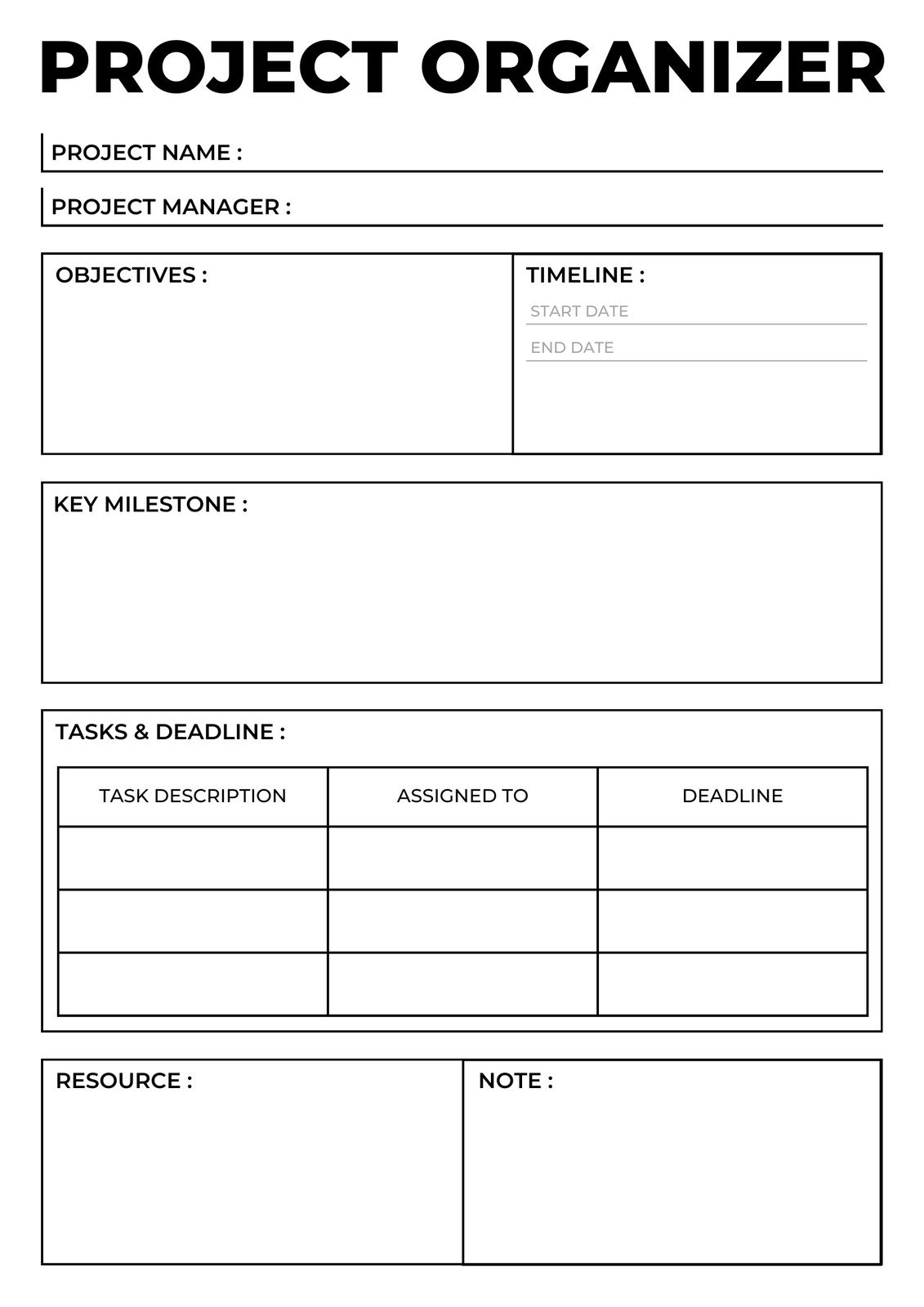 Free Printable Project Planner Pages