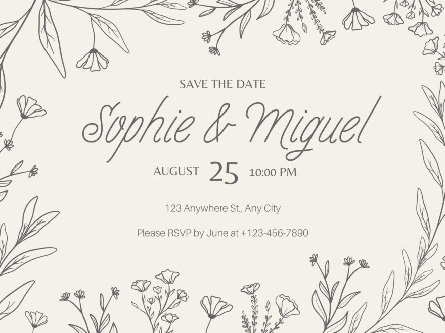 Free Custom Printable Wedding Postcard Templates Canva