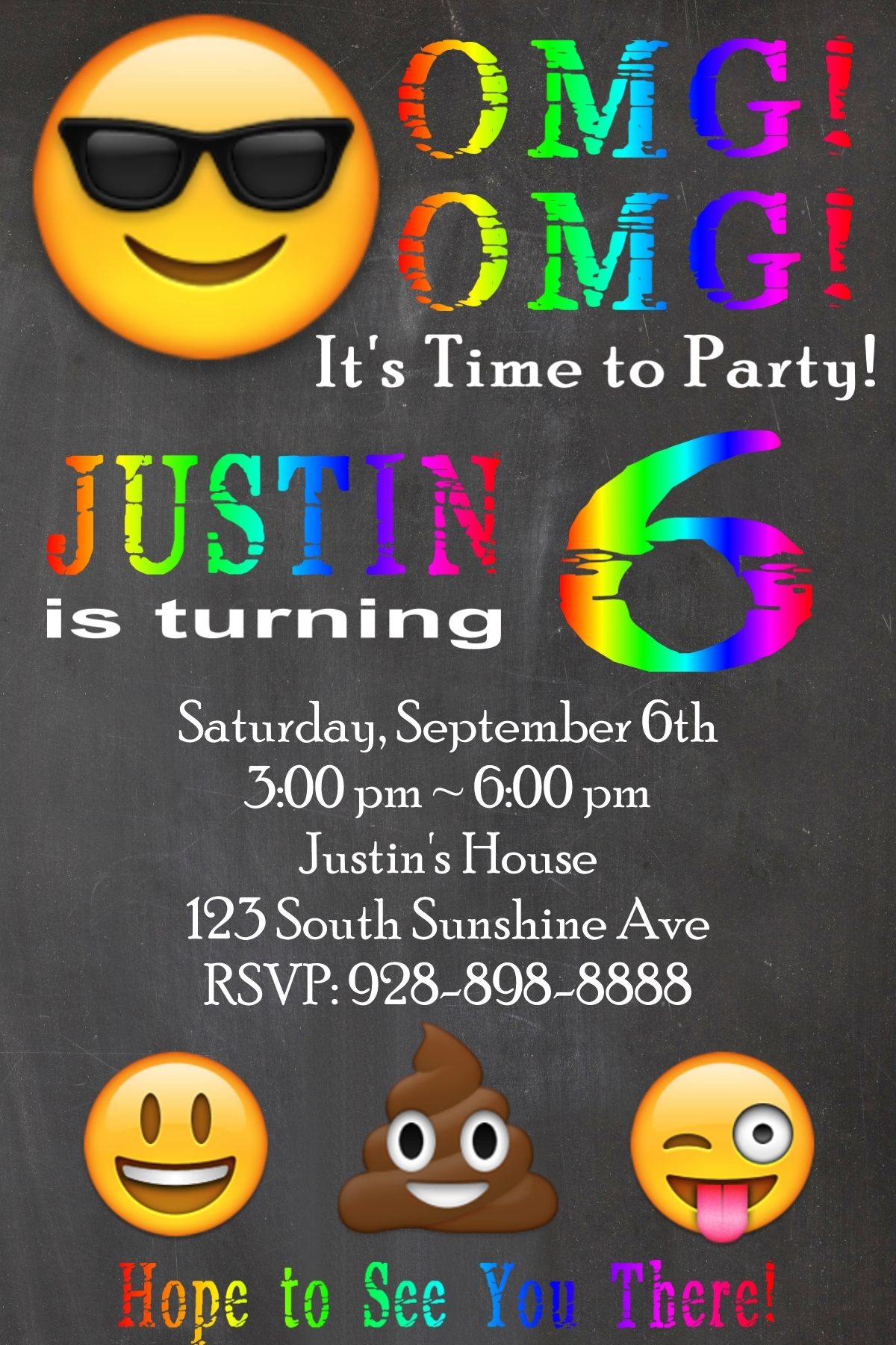 Free Customized Emoji Invitations And Birthday Printables Printables 4 Mom