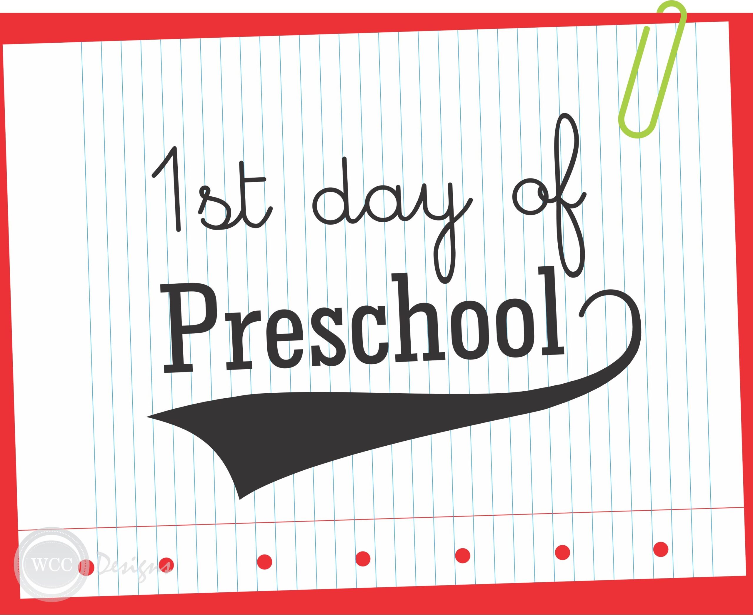 First Day Of 1St Grade Printable Sign