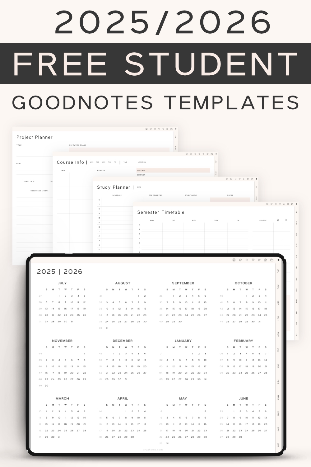 Free Printable College Student Planner 2025 2026