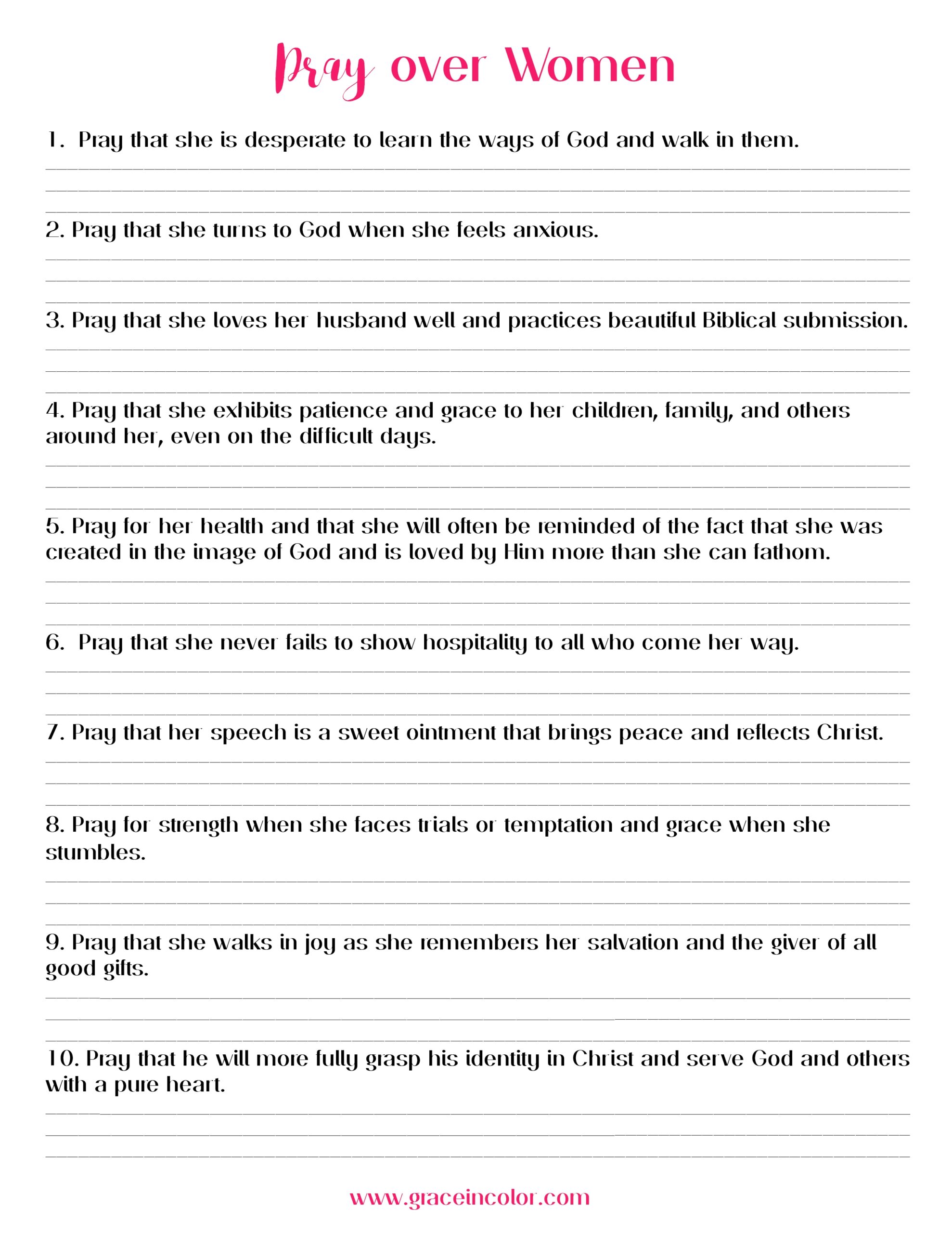 Free Ladies Bible Study Printables
