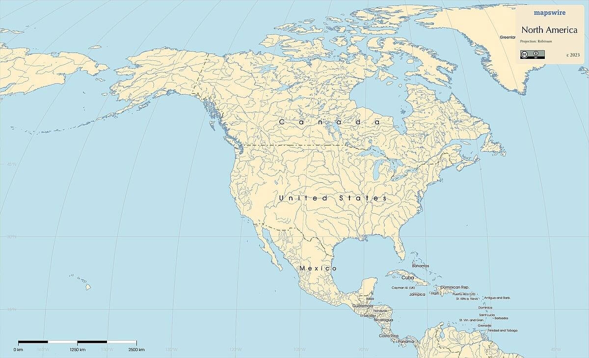 Free Maps Of North America Mapswire
