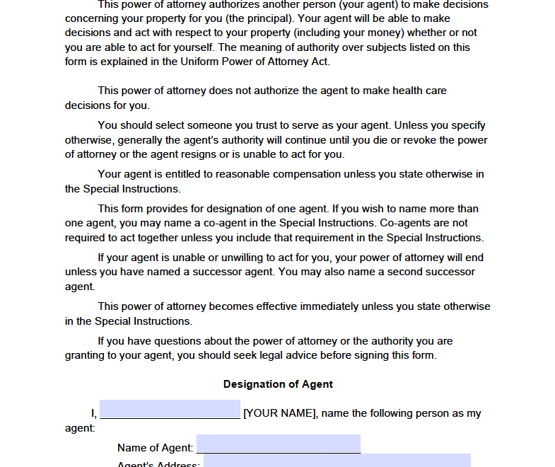 Free New Mexico Power Of Attorney Forms PDF Word