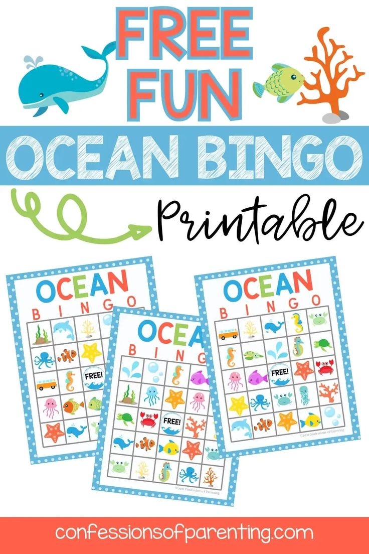 Free Ocean Bingo Printable Cards