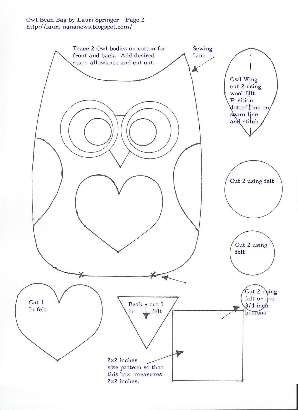 Free Owl Sewing Pattern Scrappy Fall Owl Pillow Craftidly Worksheets Library