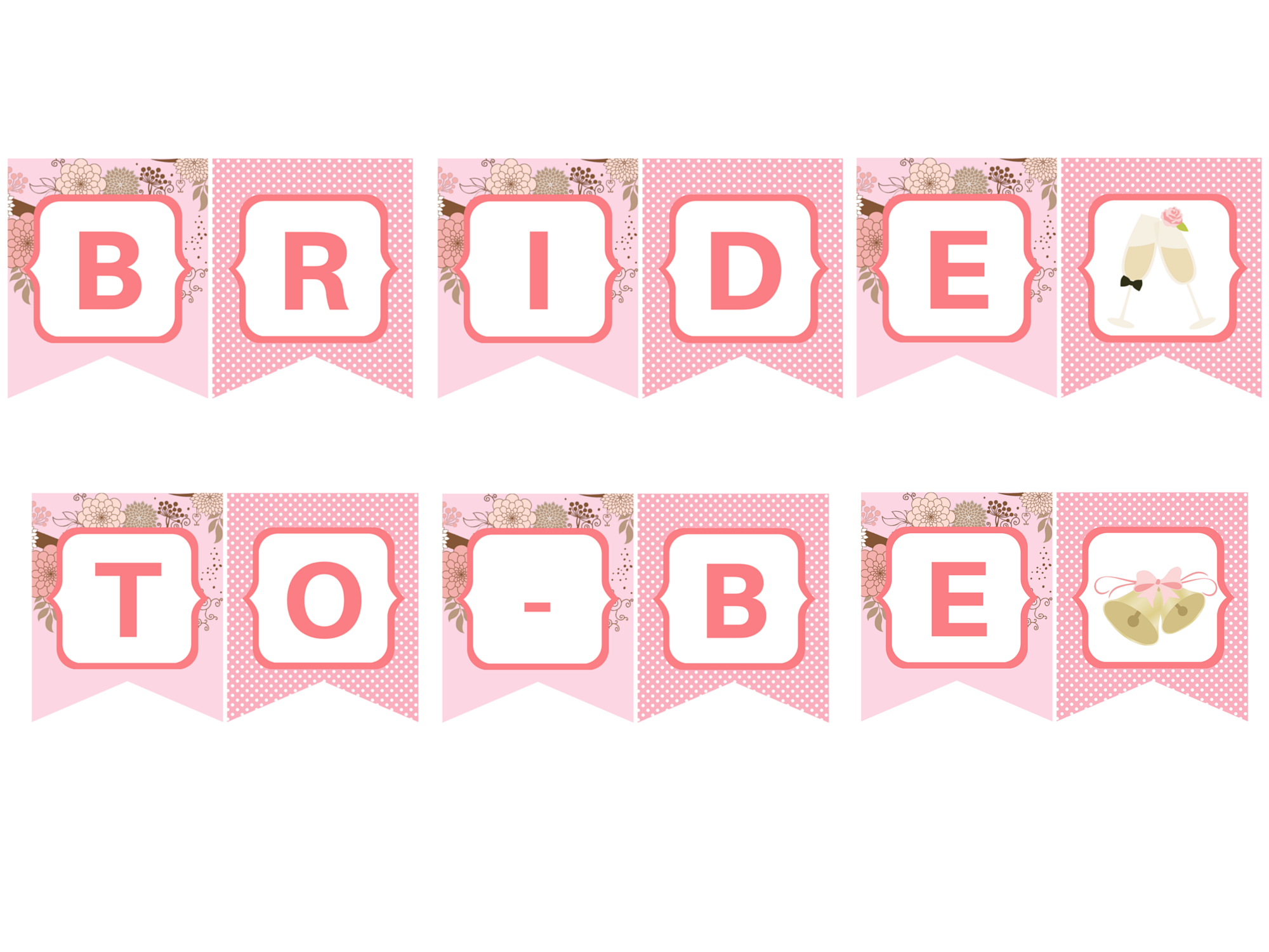 FREE Pink Bride To Be Banner Magical Printable