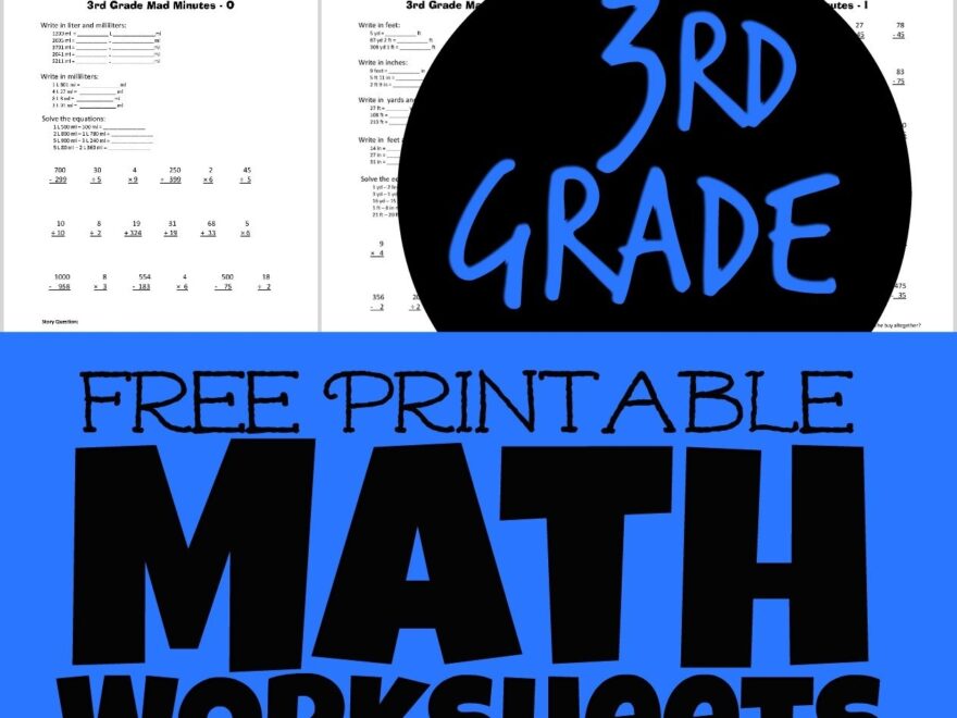 FREE Printable 3rd Grade Math Minutes Worksheets Pdf