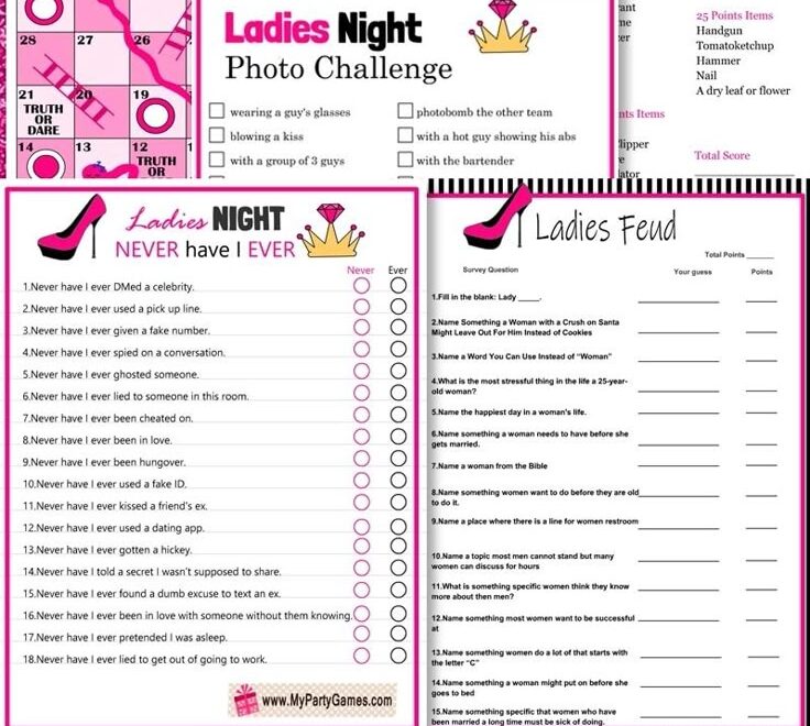 Free Printable 5 Second Ladies Night Game My Party Games