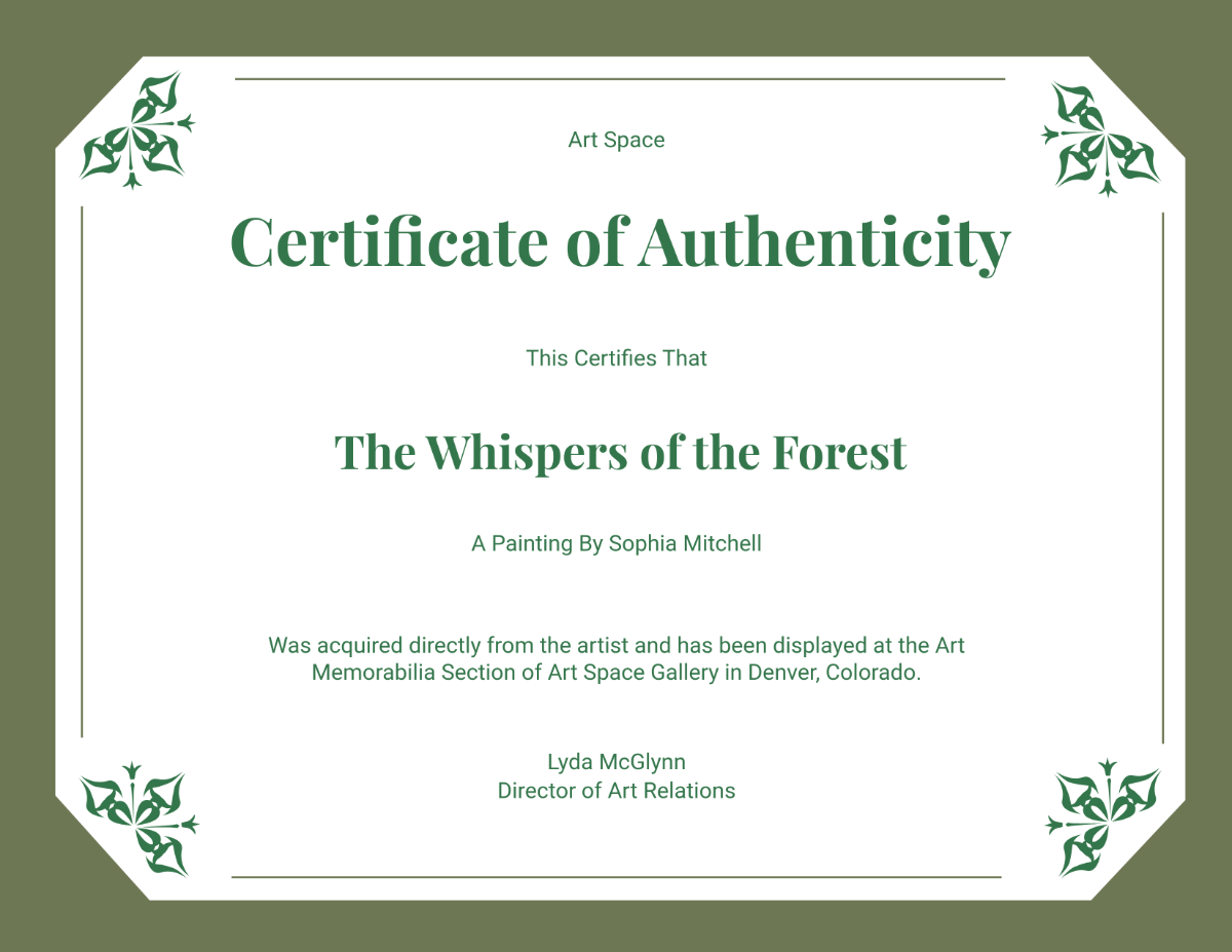 Free Printable Authenticity Certificate Templates To Customize Online