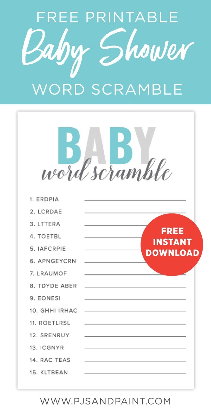 Free Printable Baby Shower Games Baby Shower Word Scramble