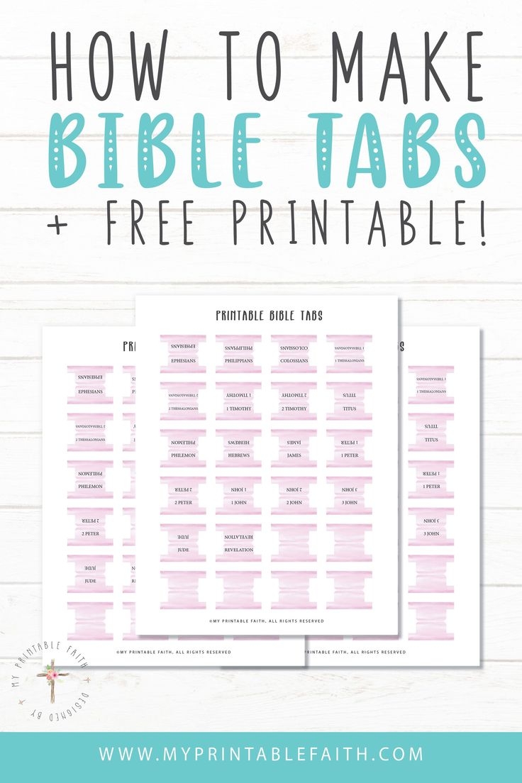 FREE Printable Bible Tabs With Instructions My Printable Faith