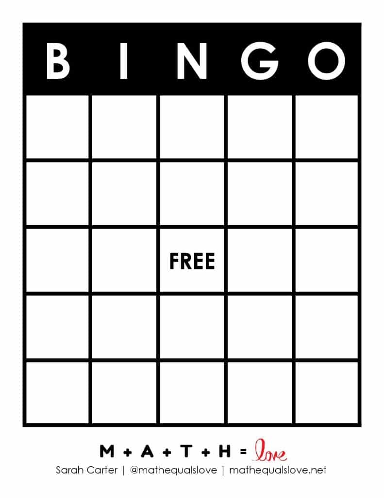 Free Blank Bingo Cards Printable