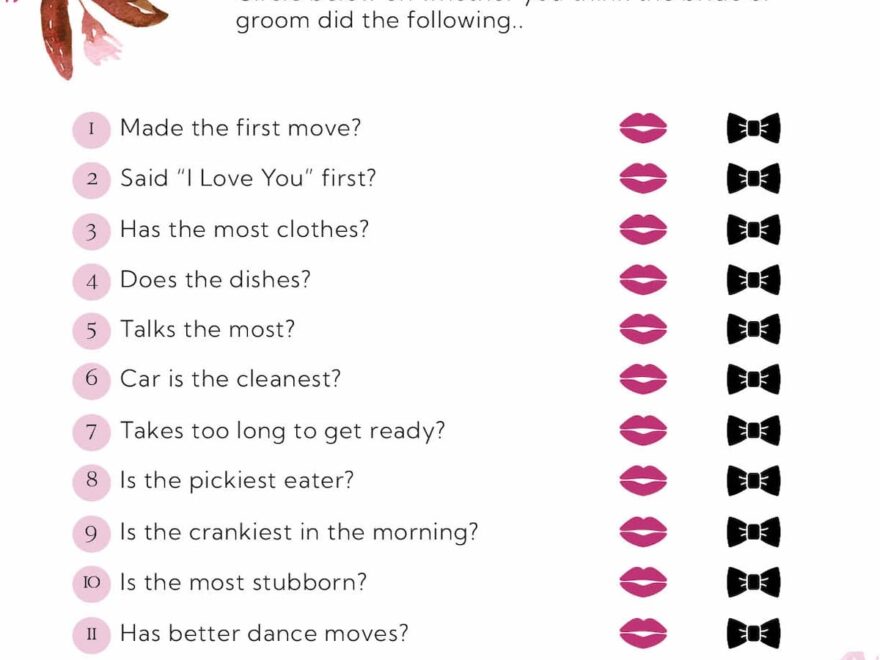 Free Printable Bridal Shower Games Favorite Printables