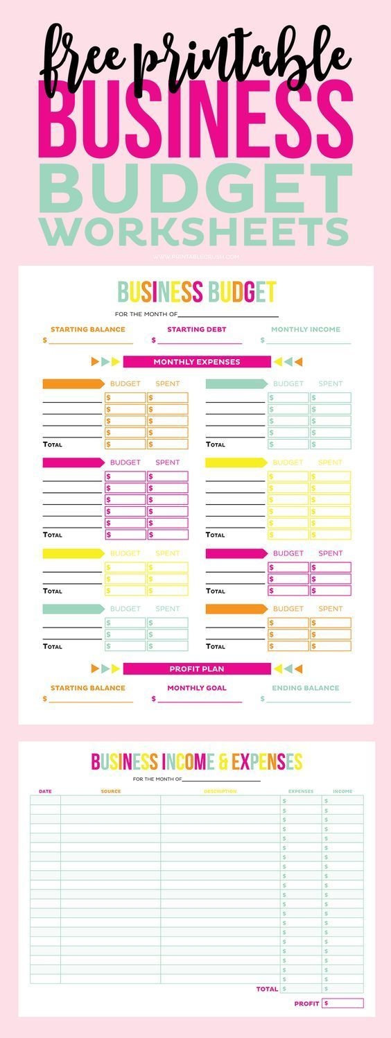 FREE Printable Business Budget Worksheets